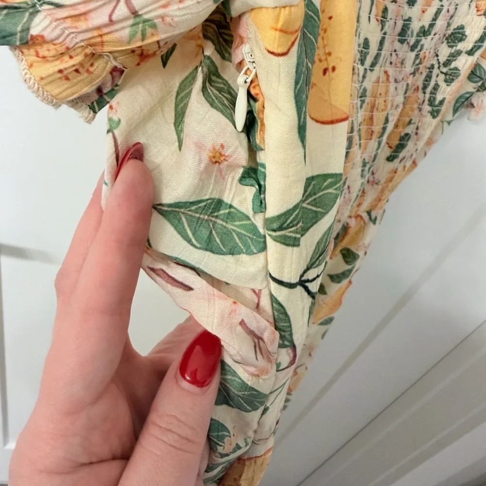 NWT Baltic Born Floral Midi Dress in Green and Orange - Picture 8 of 8